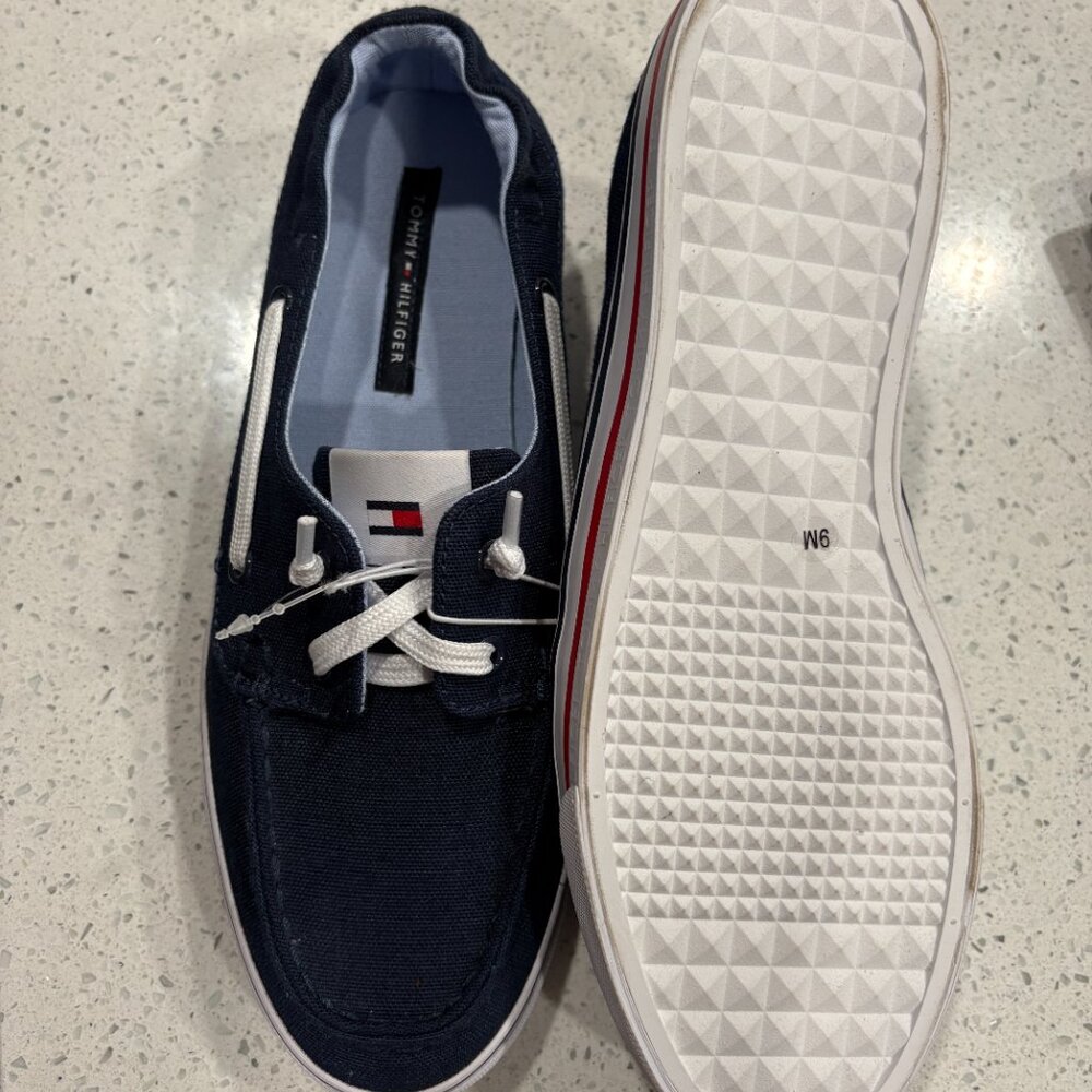 Tommy Hilfiger OIMATE Boat Dock Shoes sz 9m Navy 9 deck shoe NEW - Picture 3 of 5